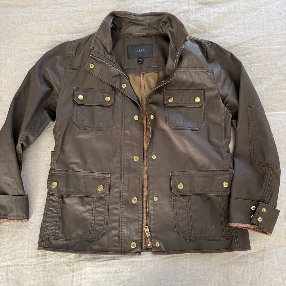 J. Crew Green Jacket with Gold Details
